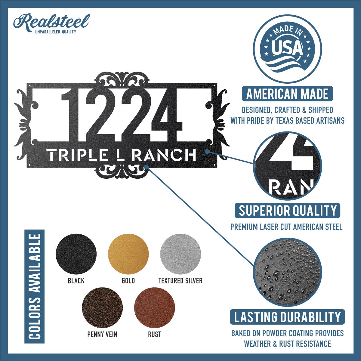2 Line Address Monogram - RealSteel Center
