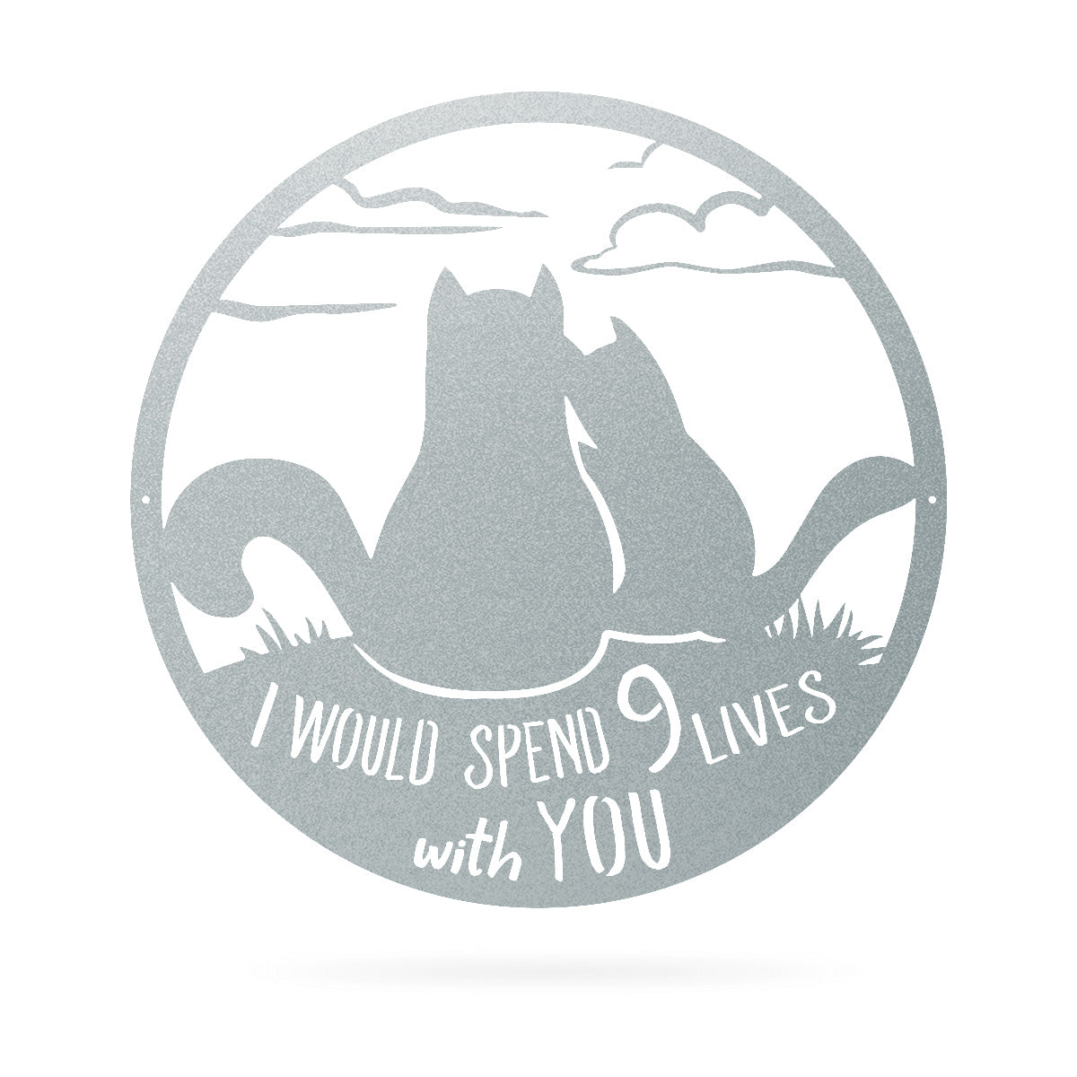 9 Lives Together Wall Art 12" / Textured Silver - RealSteel Center