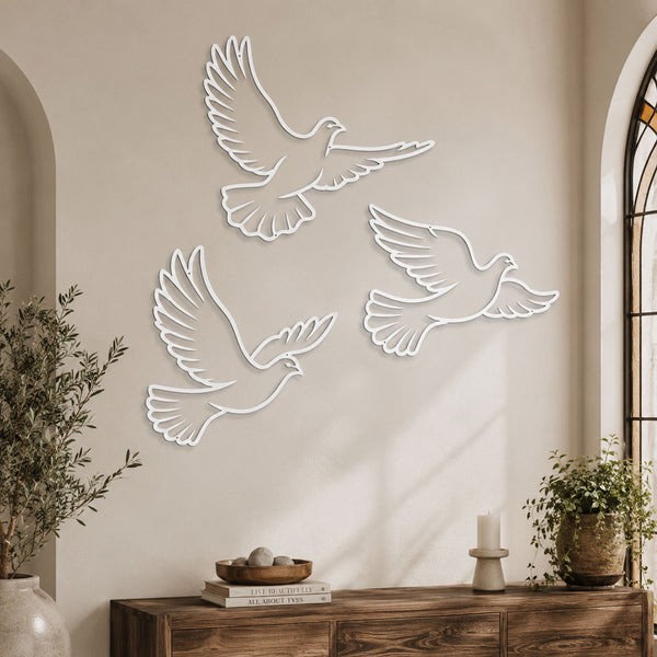 Flying Doves Metal Wall Art