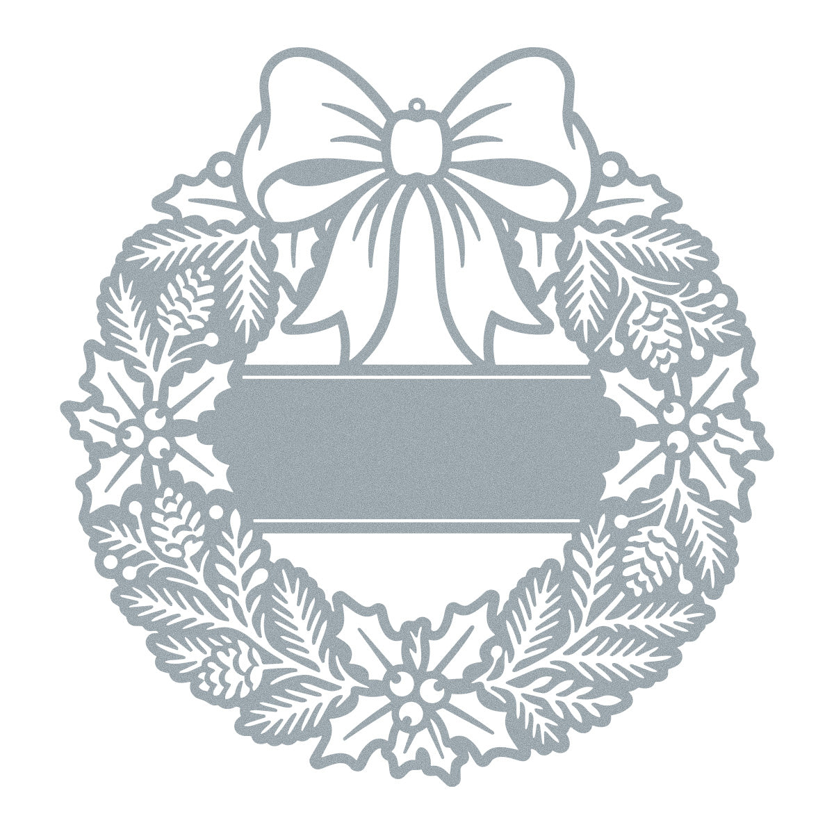 Elegant Holly Christmas Wreath Monogram