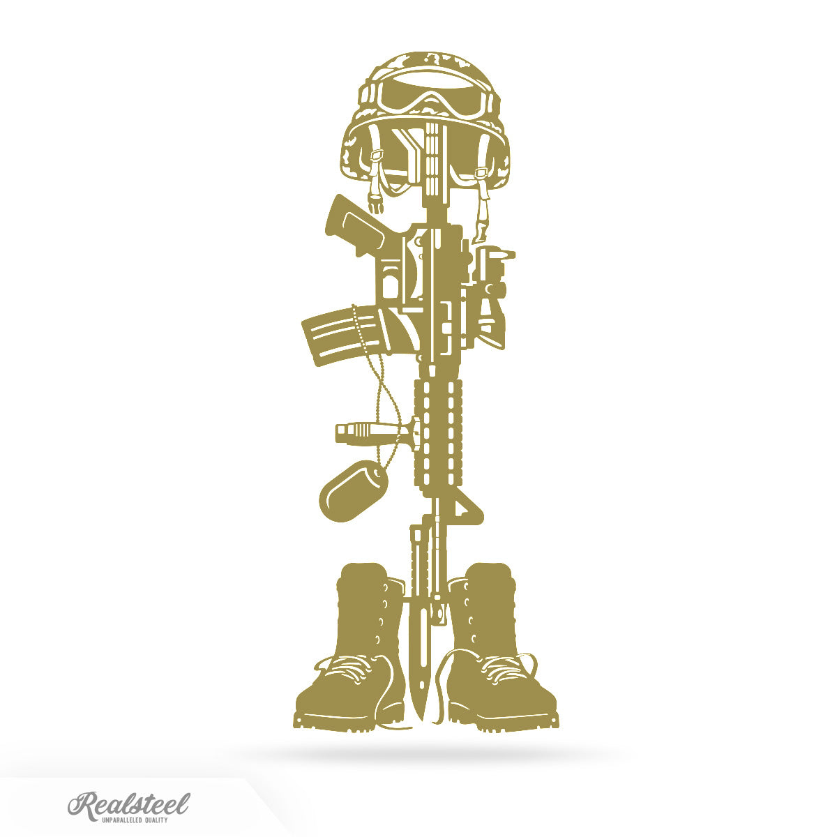 Fallen Soldier Battlefield Cross Wall Decor 18" / Gold - RealSteel Center