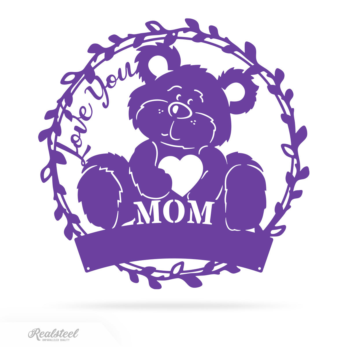Love You Mom Monogram 18" / Purple - RealSteel Center