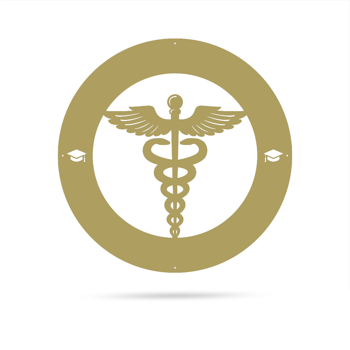 Caduceus Graduation Monogram 14" / Gold - RealSteel Center