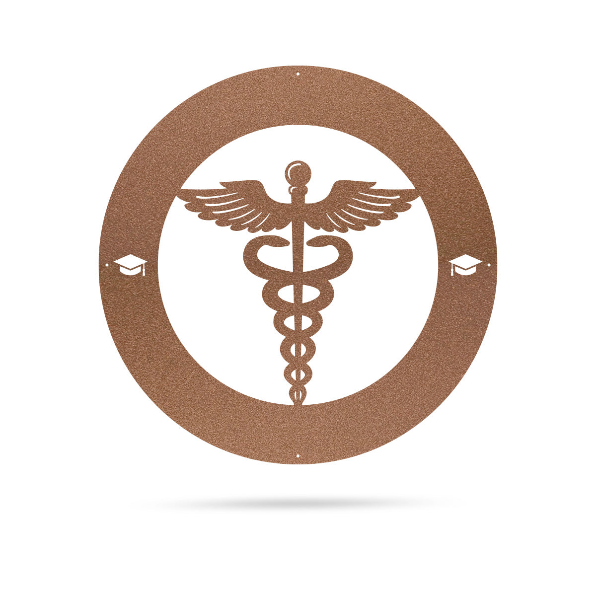 Caduceus Graduation Monogram 14" / Rust - RealSteel Center