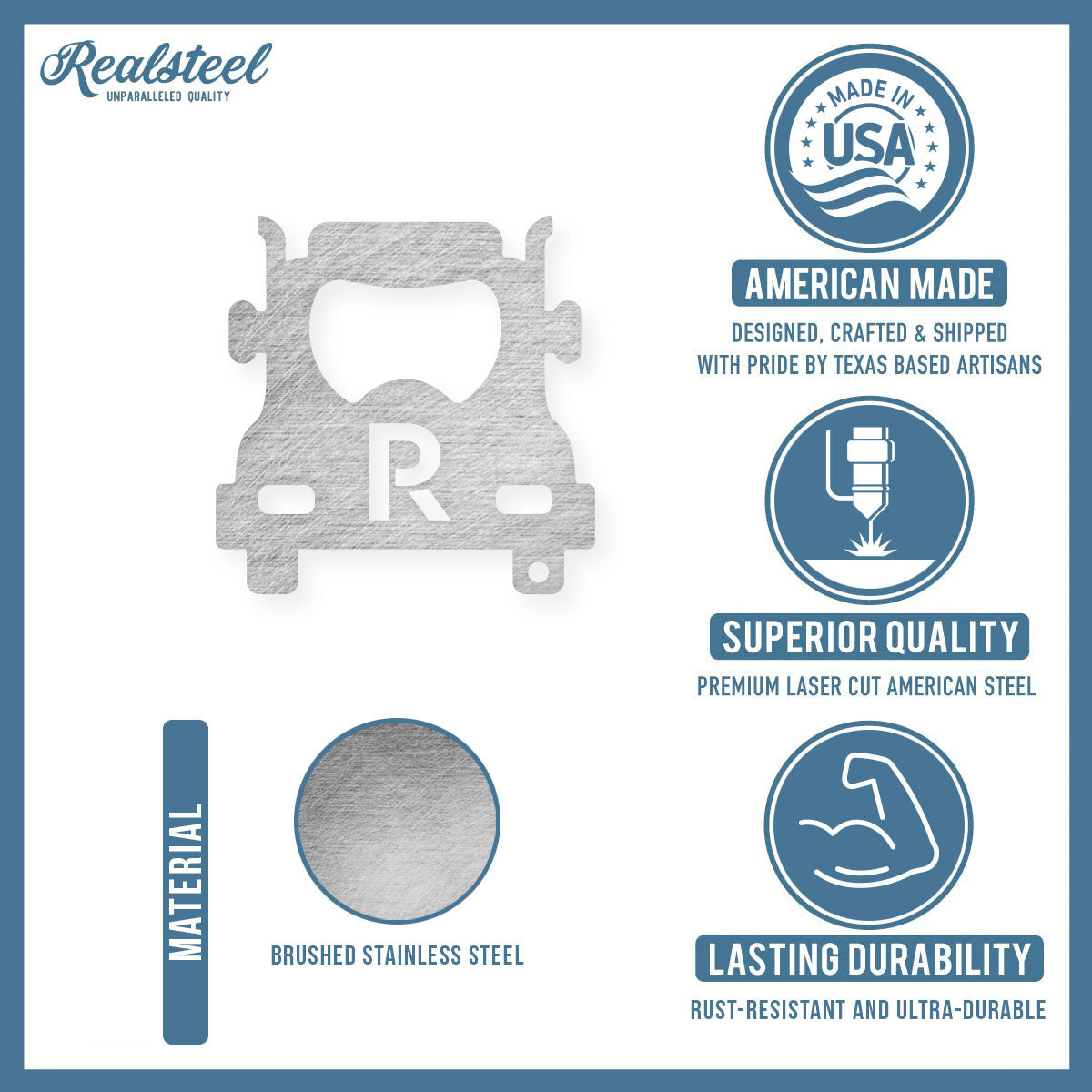 Truck Keyring Bottle Opener Initial Monogram - RealSteel Center