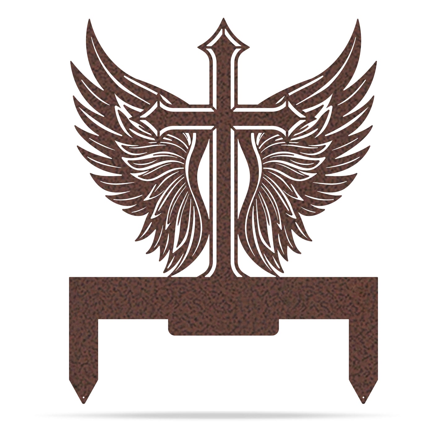 Memorial Cross with Wings Grave Marker Penny Vein - RealSteel Center