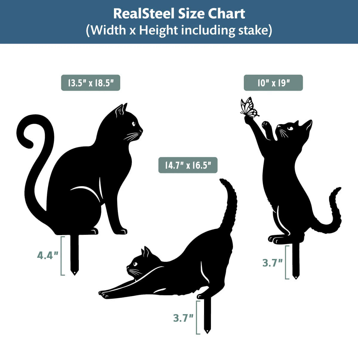 Garden Art - Cats 3 Pack - RealSteel Center