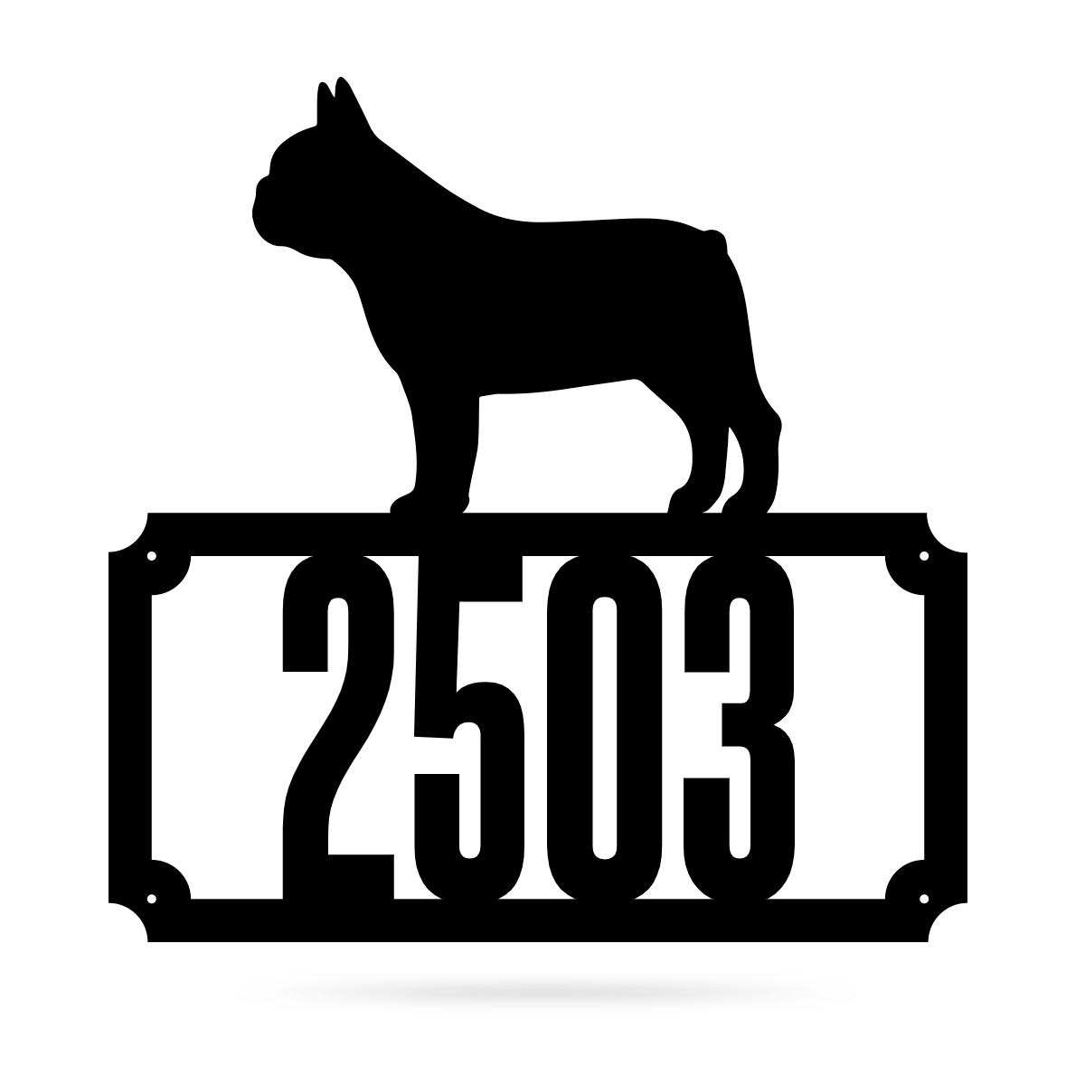 Bulldog Home Number Monogram  - RealSteel Center