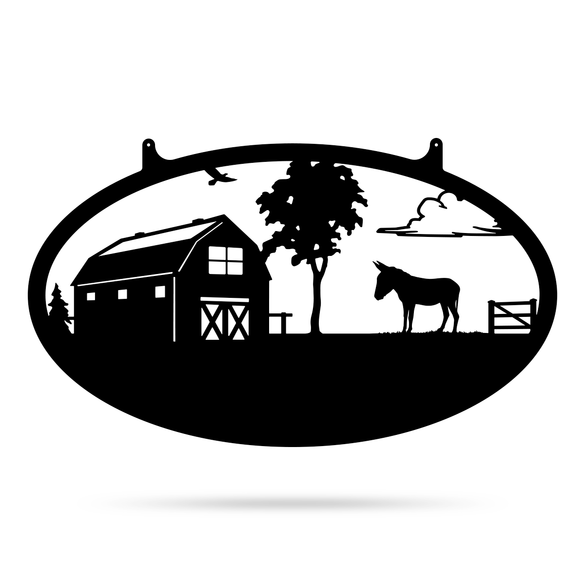 Metal Personalized Choose Your Farm Sign 14"x24" / Black / Donkey - RealSteel Center