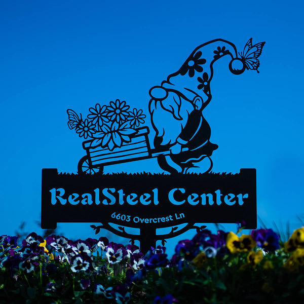 Garden Gnome Monogram Yard Sign - RealSteel Center