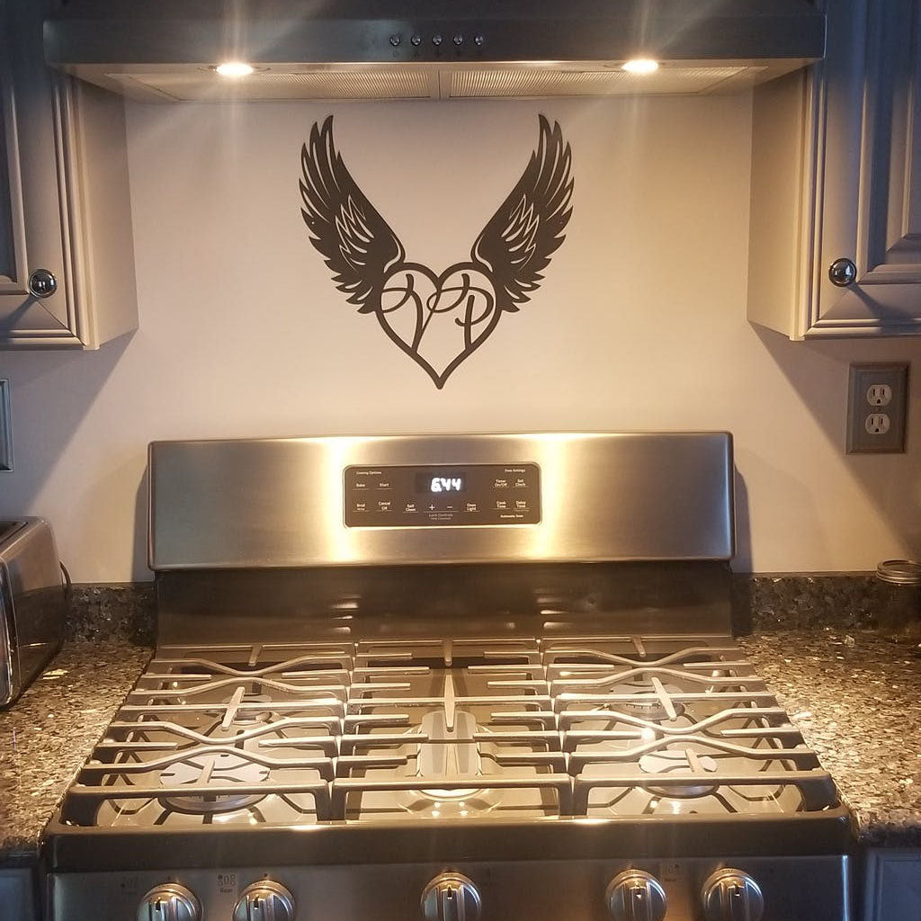 Heart with Angel Wings Monogram - RealSteel Center
