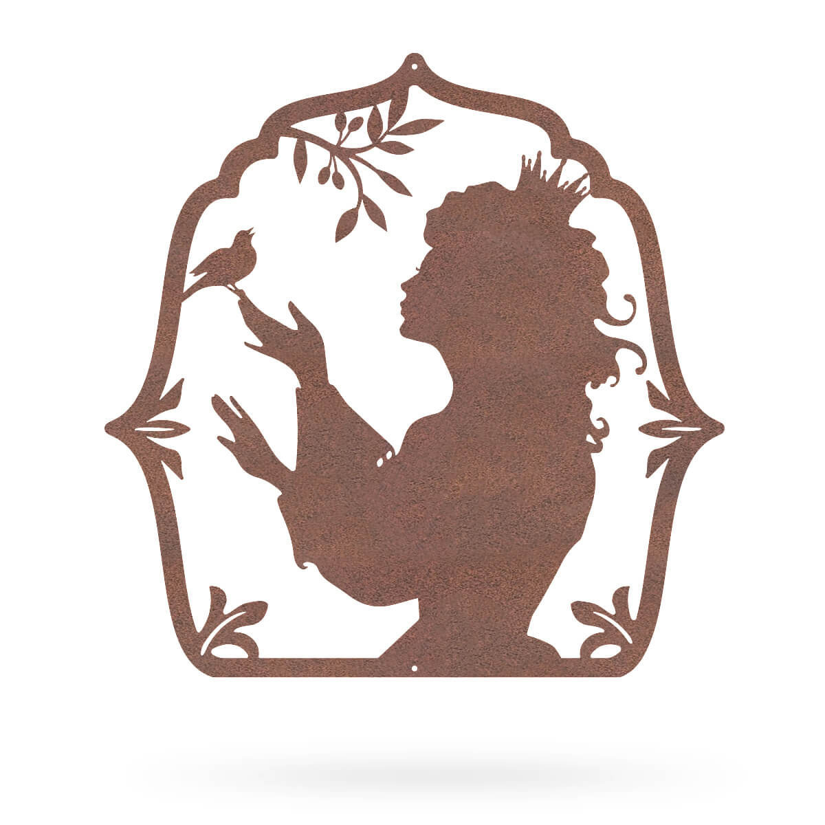 Princess Silhouette Wall Art 18"x18" / Rust - RealSteel Center