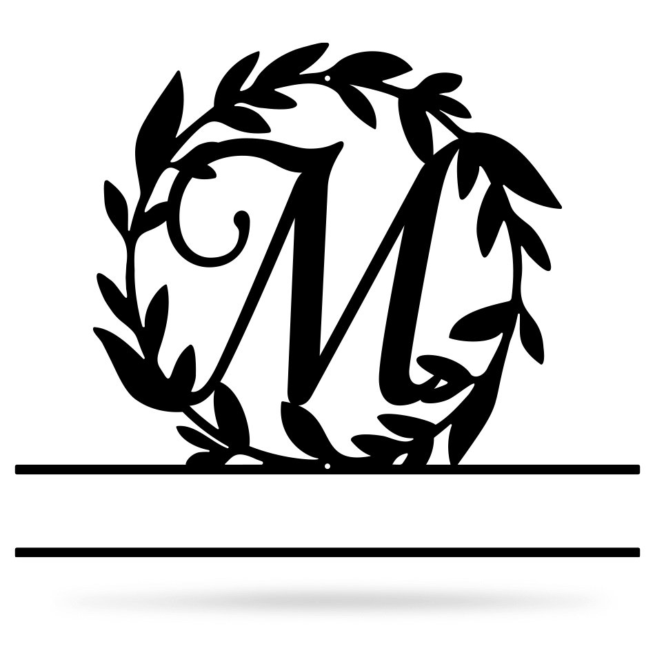 Wreath Monogram 15" x 18" / Black / M - RealSteel Center