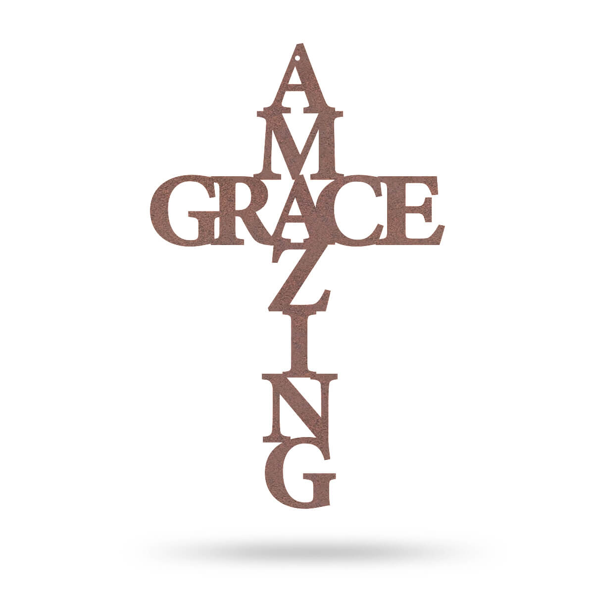 Amazing Grace Wall Art Cross 10"x16" / Rust - RealSteel Center