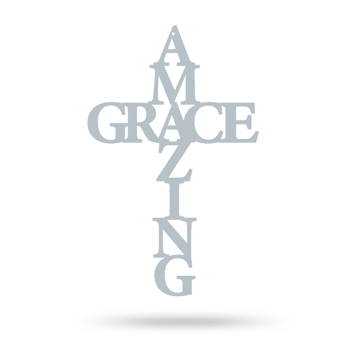 Amazing Grace Wall Art Cross 10"x16" / Textured Silver - RealSteel Center