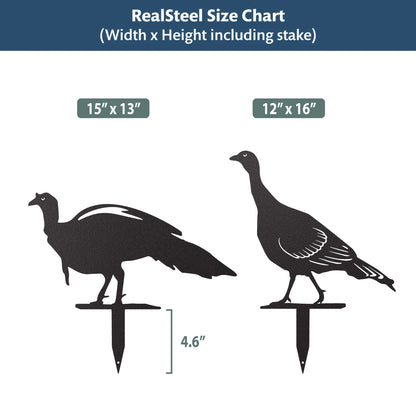 Garden Art - Rustic Turkey Garden Stakes - RealSteel Center