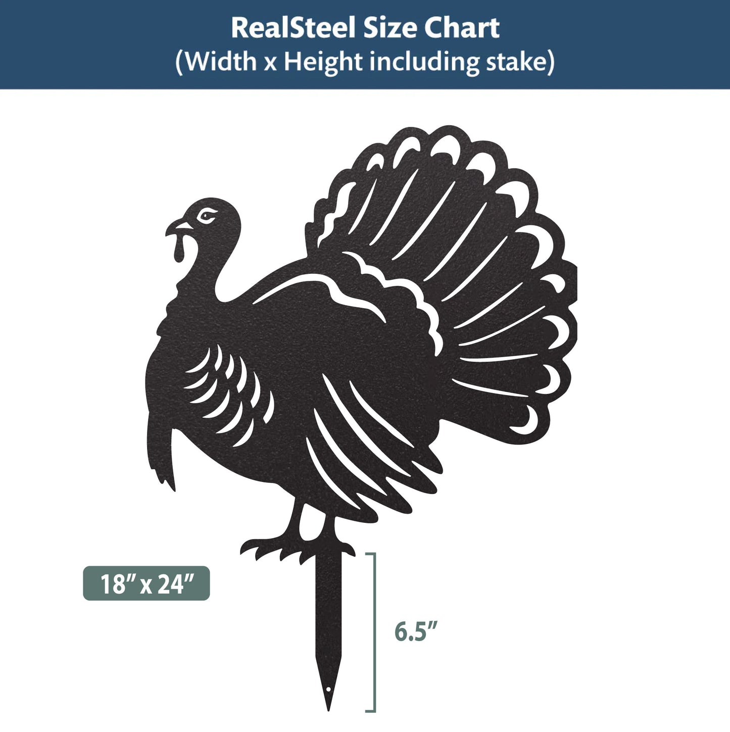 Garden Art - Rustic Turkey Garden Stakes - RealSteel Center