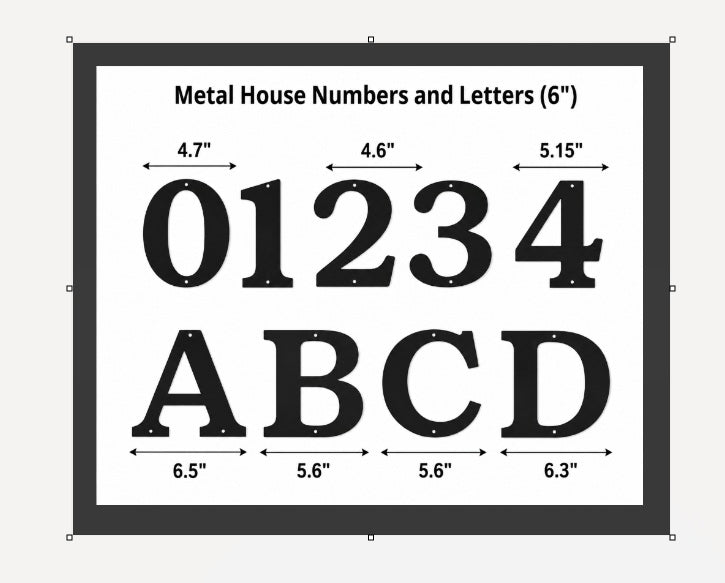 Metal House Numbers and Letters (4" and 6") – Individual Address Symbols and Characters for Home or Business