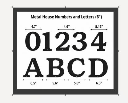 Metal House Numbers and Letters (4" and 6") – Individual Address Symbols and Characters for Home or Business