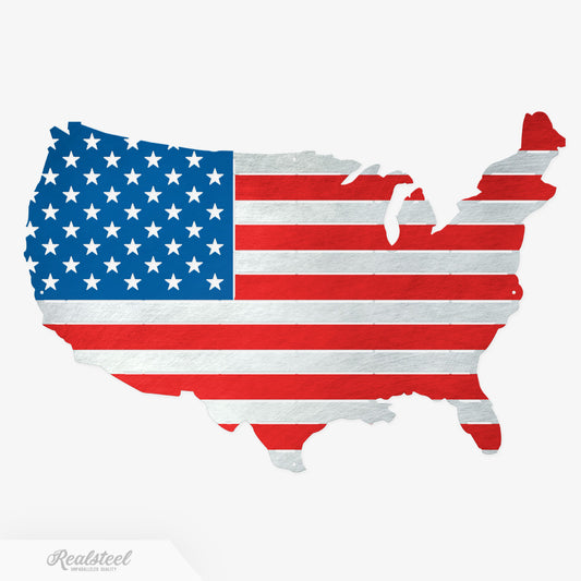 American Flag Country Wall Décor Colored 24"x16" / Colored - RealSteel Center