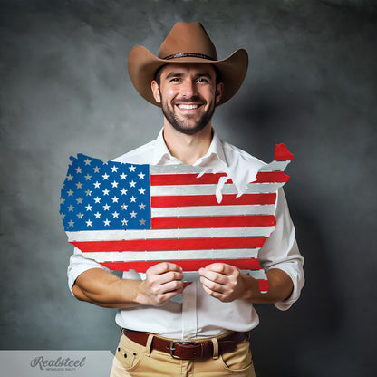American Flag Country Wall Décor Colored - RealSteel Center