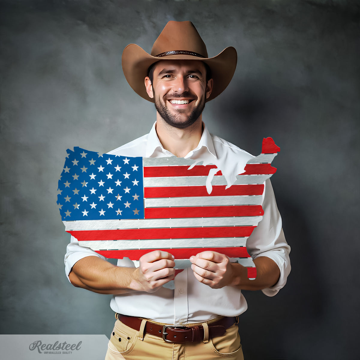 American Flag Country Wall Décor Colored 24"x16" / Colored - RealSteel Center