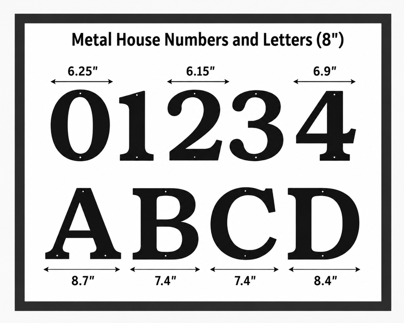 Metal House Numbers and Letters (8" and 10") – Individual Address Symbols and Characters for Home or Business