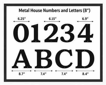 Metal House Numbers and Letters (8" and 10") – Individual Address Symbols and Characters for Home or Business