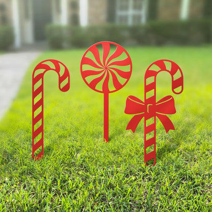 Christmas Candy Cane Stakes 18" / Red - RealSteel Center