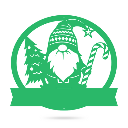 Christmas Gnome Monogram Wall Art 18" / Green - RealSteel Center