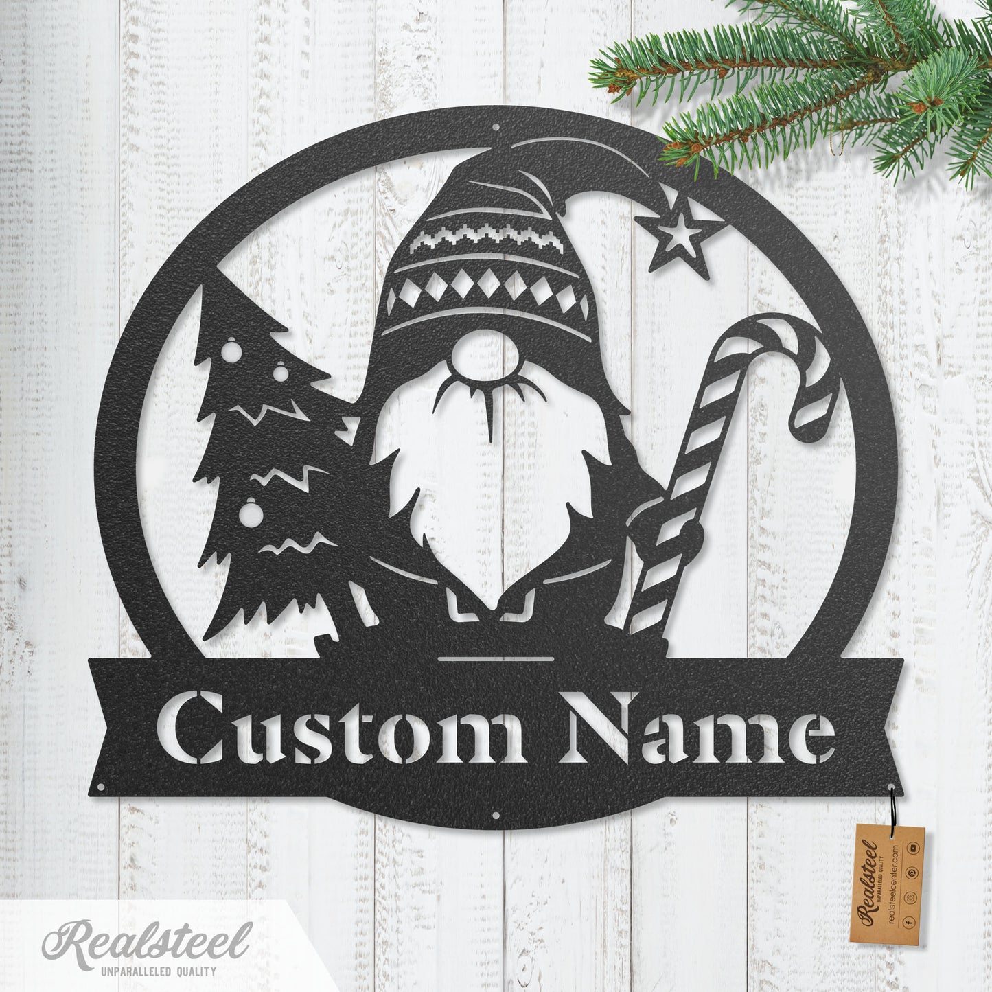 Christmas Gnome Monogram Wall Art  - RealSteel Center