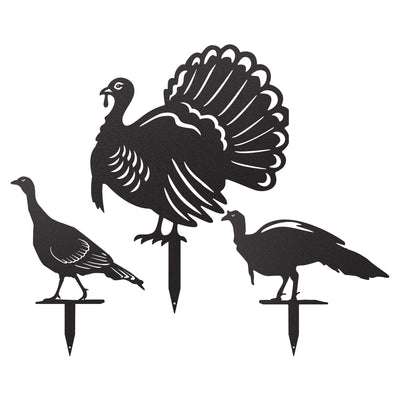 Garden Art - Rustic Turkey Garden Stakes Assorted / Black - RealSteel Center