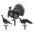 Garden Art - Rustic Turkey Garden Stakes Assorted / Black - RealSteel Center