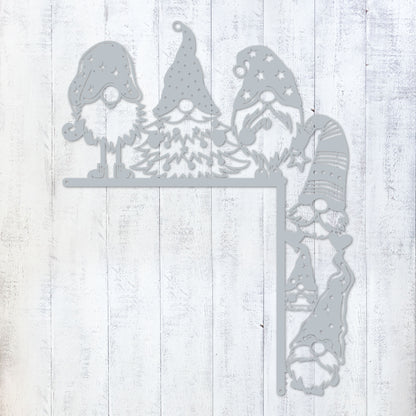 Christmas Door Corner Decor Christmas Gnome 2 / Textured Silver - RealSteel Center