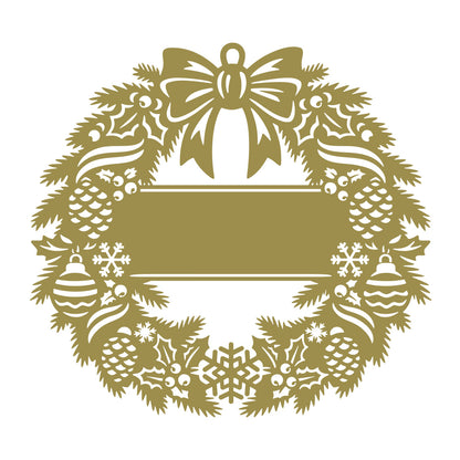 Elegant Classic Christmas Wreath Monogram (Pinecones)