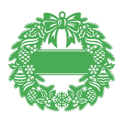 Elegant Classic Christmas Wreath Monogram (Pinecones)
