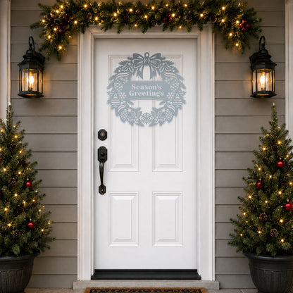 Elegant Classic Christmas Wreath Monogram (Pinecones)