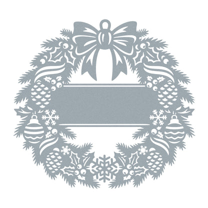 Elegant Classic Christmas Wreath Monogram (Pinecones)