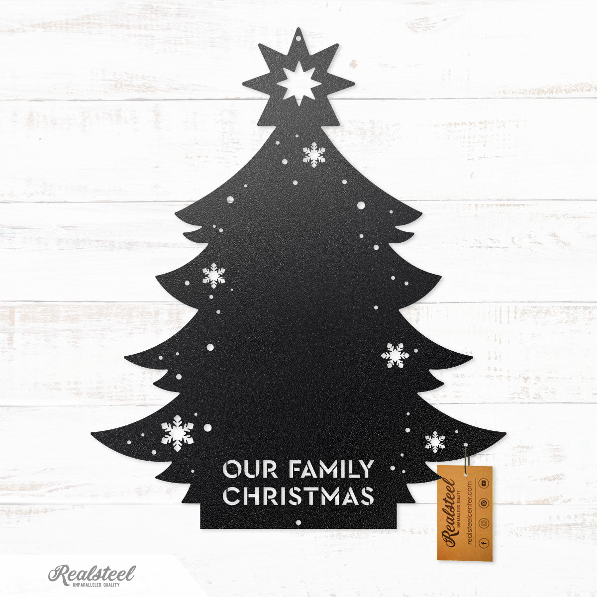 Family Christmas Tree Monogram 18" / Black - RealSteel Center