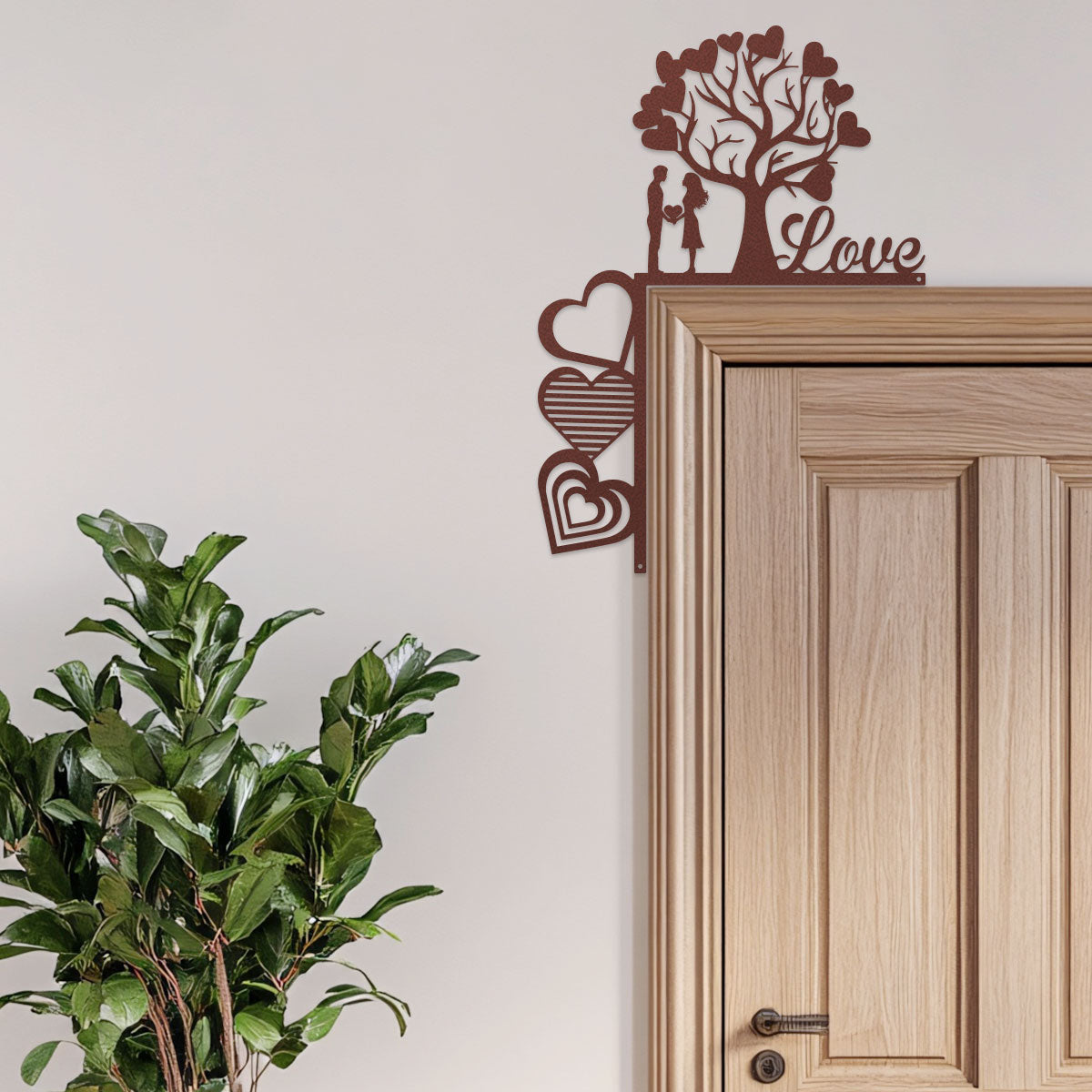 RealSteel's Valentine's Day Metal Door Corner Piece - Love Tree