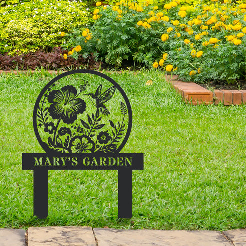 Add To Your Peace with Garden Art - Garden Sign With Hummingbirds ...