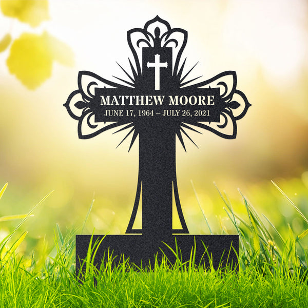 Memorial Cross Grave Marker - RealSteel Center