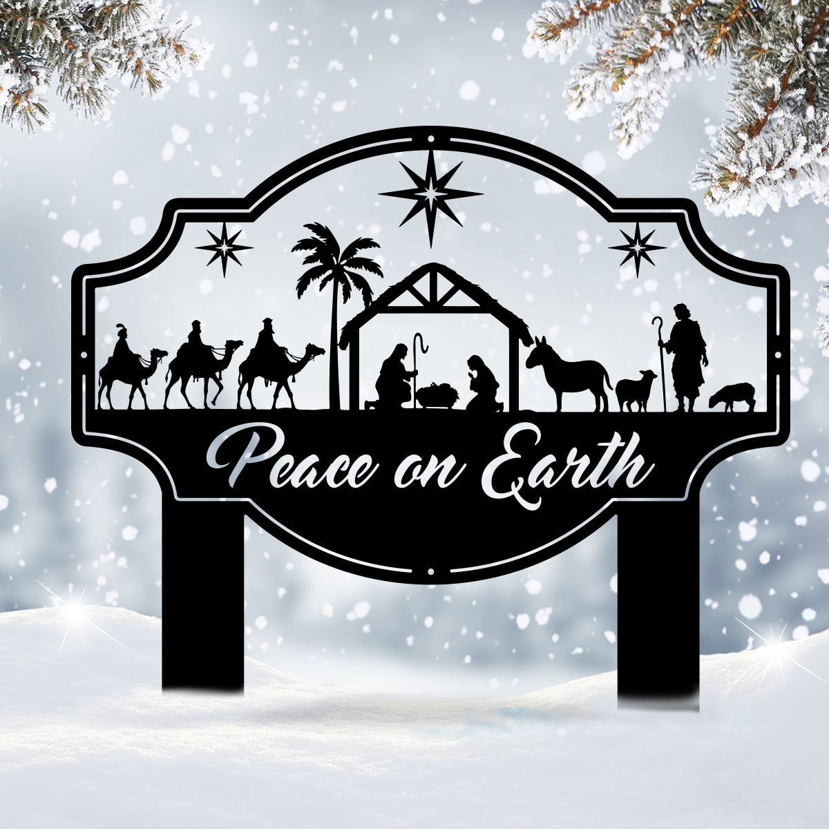 Peace on Earth Nativity Monogram