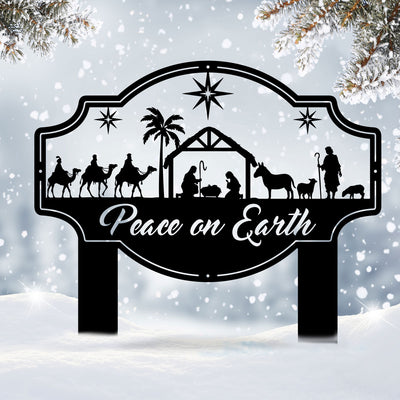 Peace on Earth Nativity Monogram