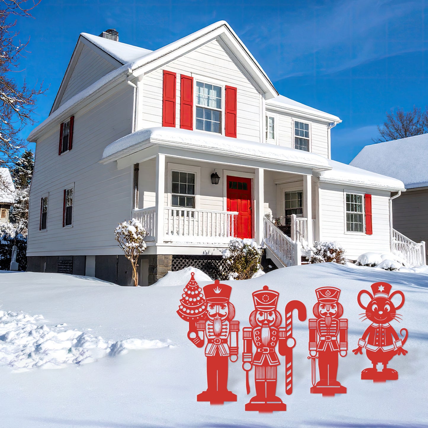 Nutcracker Christmas Garden Stakes | Holiday Outdoor Yard Art Set - RealSteel Center