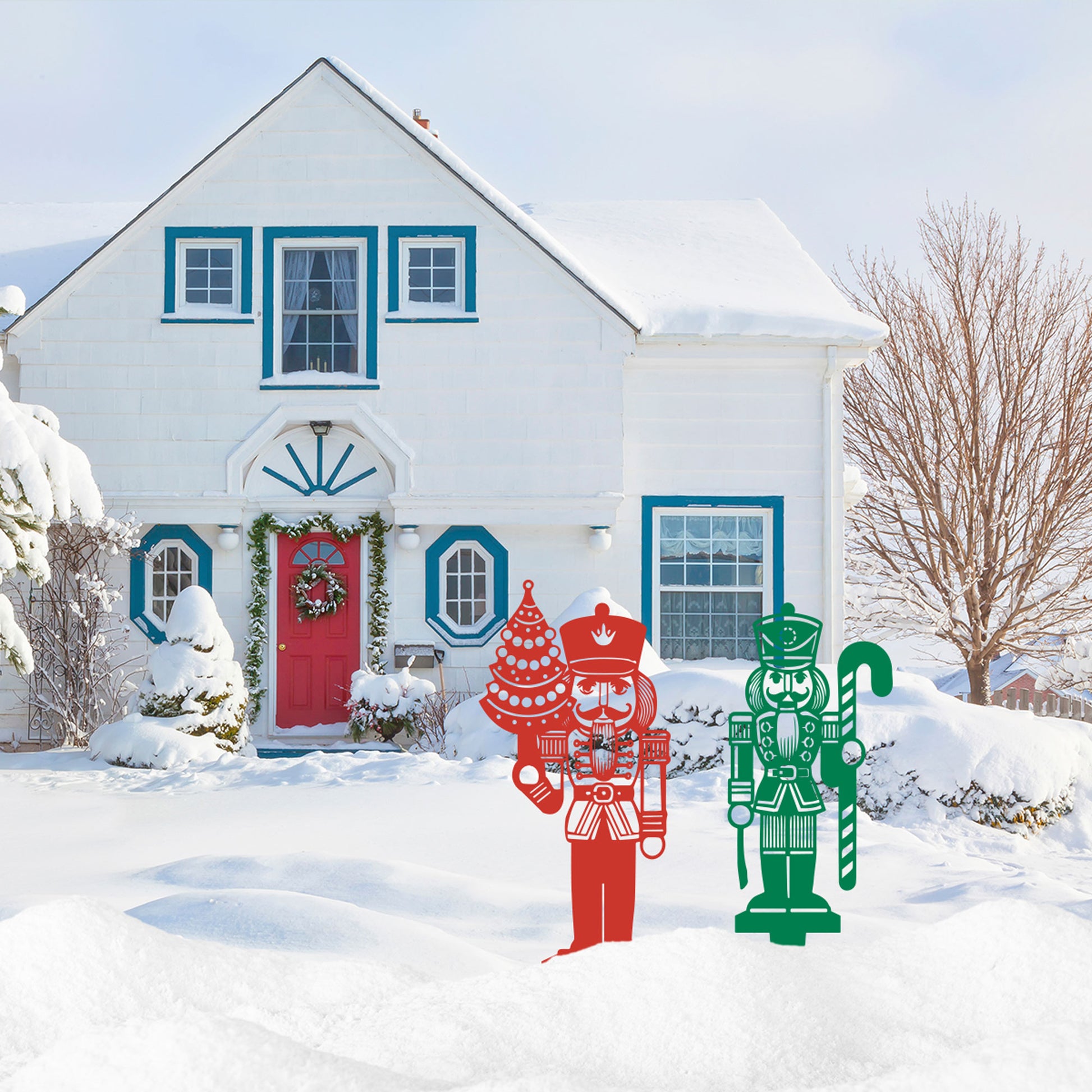 Nutcracker Christmas Garden Stakes | Holiday Outdoor Yard Art Set - RealSteel Center