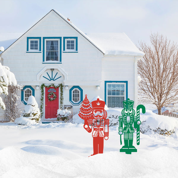 Nutcracker Christmas Garden Stakes | Holiday Outdoor Yard Art Set