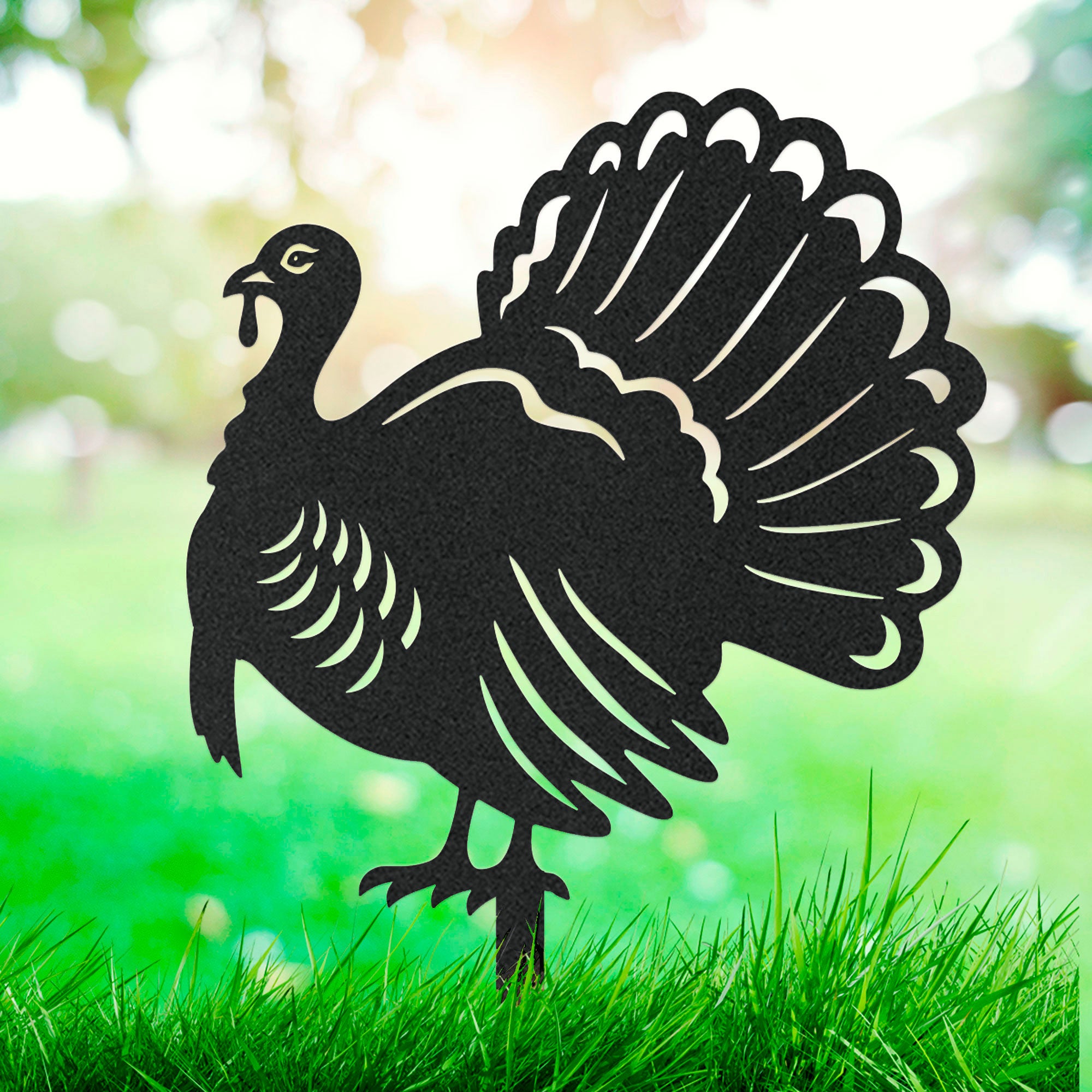 WILD TURKEY OUTDOOR SET 特級表記 Thanksgiving Turkey Garden Stake Set – Outdoor Decor – RealSteel