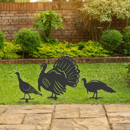 Garden Art - Rustic Turkey Garden Stakes - RealSteel Center