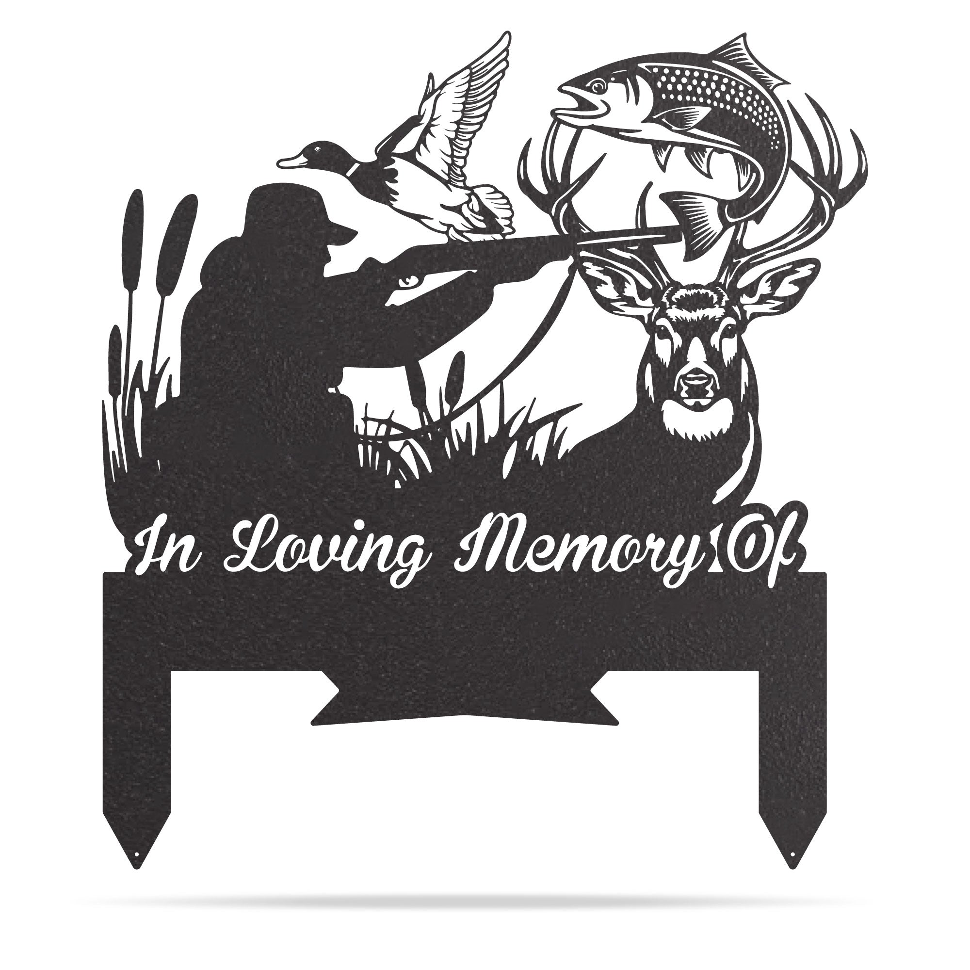 Memorial Stakes - Hunter, Fisherman & Wildlife Tribute Black / 22”x 24" - RealSteel Center